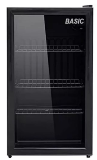 ثلاجة بيسك تبريد باب واحد 2.2 قدم زجاج  اسود موديل - BRS-SC65ML